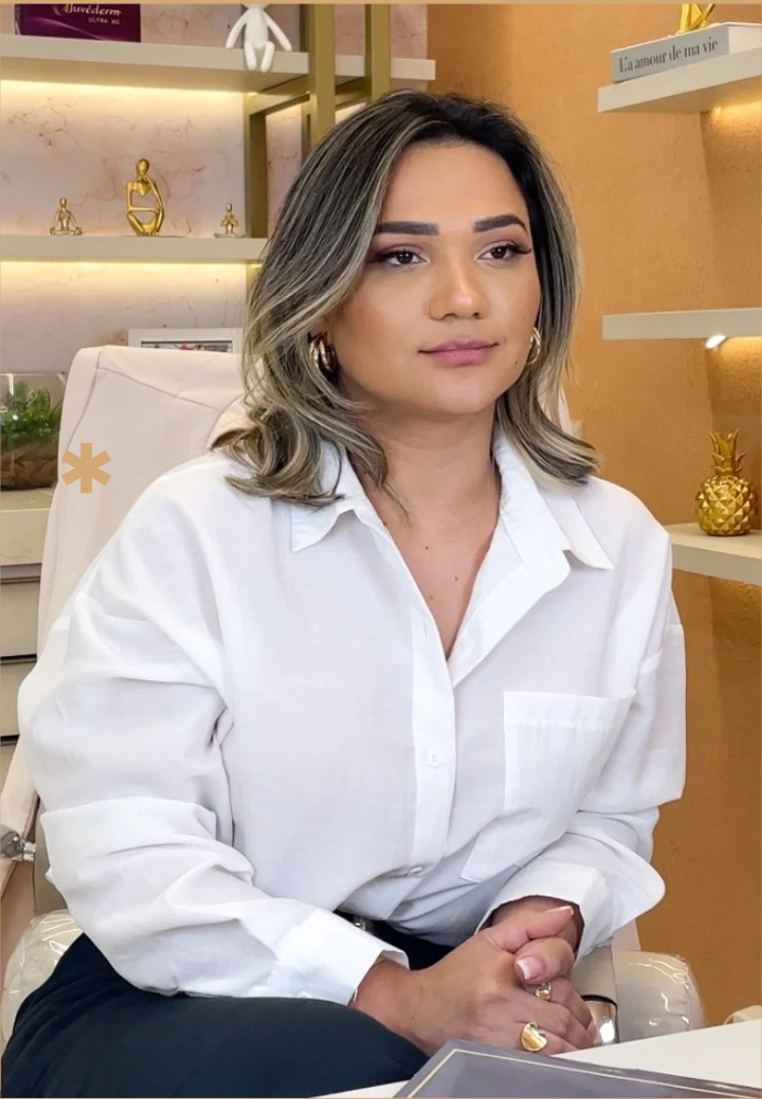 Dra. Mayanne Oliveira em seu consultório - Ambiente aconchegante e moderno